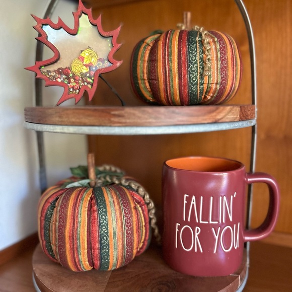 Rae Dunn Falling For You Coffee Mug & Autumn Leaf Shaker in Burgundy/Maroon/Plum - Picture 8 of 8